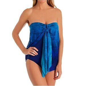 Lauren Ralph Lauren $142 Ombre Palm Flyaway One Piece Swimsuit Size 6
